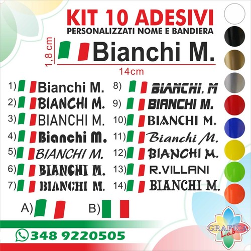 Kit adesivi decal nome - kit,