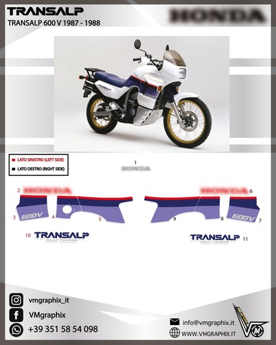 Adesivi xl600v transalp white - transalp,