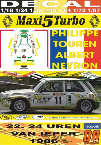 Decal renault maxi turbo p - decal,