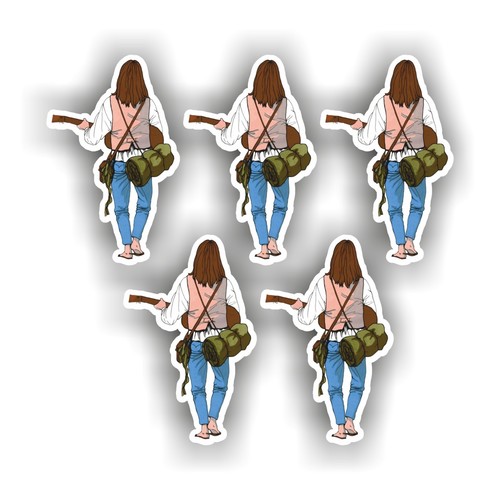 Set adesivi vagabondo hippie - set,