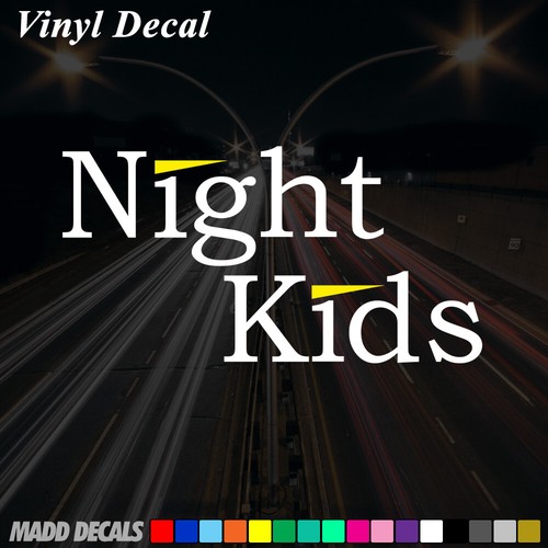 Night kids decal sticker - night,