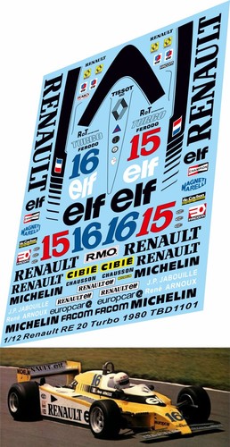 Decals per renault re20 - per,
